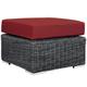 Modern Contemporary Urban Design Outdoor Patio Balcony Garden Furniture Lounge Chair Ottoman Sunbrella Rattan Wicker Red