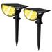 JESLED 14 LED Solar Spotlight Outdoor Solar Garden Lights Warm White 2PCS