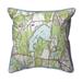 Betsy Drake ZP469 22 x 22 in. Alexanders Lake CT Nautical Map Extra Large Zippered Indoor & Outdoor Pillow