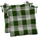 RSH DÃ©cor Indoor Outdoor Set of 2 Tufted Dining Chair Seat Cushions 16 x 16 x 2 Green Buffalo Plaid