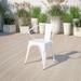 BizChair Commercial Grade 4 Pack White Metal Indoor-Outdoor Chair with Arms