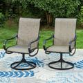 MF Studio Swivel Outdoor Patio Dining Chairs Set of 2 Metal Swivel Chairs with Breathable Textilene Fabric Suitable for Patio Outside Dining Room Gray