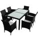 vidaXL Patio Dining Set Patio Table and Rattan Chair Outdoor Furniture Set