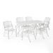 Kieran Traditional Outdoor Aluminum 7 Piece Dining Set White