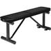 48 L Outdoor Steel Flat Bench Perforated Metal Black