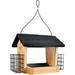 Nature s Way CWF28 Cedar 3 Quart Hopper Bird Feeder with Suet 10 x 25.5 x 18