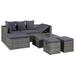 vidaXL Garden Lounge Set with Cushions 4 Pieces Poly Rattan Patio Multi Colors