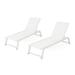 Mesa Outdoor White Mesh Chaise Lounge with Aluminum Frame Set of 2 White