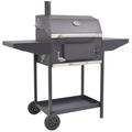 Dcenta Charcoal BBQ Grill Smoker with Bottom Shelf and Wheels Steel Barbecue Grill Black for Camping Cooking Patio Backyard Picnic 50 x 25.2 x 49.2 Inches (W x D x H)