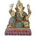 Exotic India Inlay Relaxing Ganesha - Brass Statue with Inlay Work