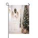 ABPHQTO Christmas New Year Tree Fireplace Great White Living Room Home Outdoor Garden Flag House Banner Size 28x40 Inch