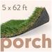 ALLGREEN Porch 5 x 62 Feet Artificial Grass for Pet Deck Balcony Indoor/Outdoor Area Rug