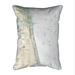 Betsy Drake Amelia Island to Saint Augustine - FL Nautical Map Extra Large Zippered Indoor & Outdoor Pillow 20 x 24 in.