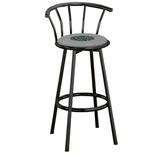 The Furniture King Bar Stool 29 Tall Black Metal Finish with an Outdoor Adventure Themed Decal (Fishing Aqua - Gray)