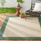 Nicole Miller New York Patio Country Landry Traditional Border Indoor/Outdoor Area Rug Beige/Green 5 2 x7 2