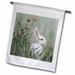 3dRose Side View of Bunny Rabbit in Tall Grass with Pink Wildflowers - Garden Flag 12 by 18-inch