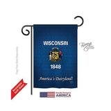 Breeze Decor 58108 States Wisconsin 2-Sided Impression Garden Flag - 13 x 18.5 in.