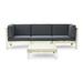 GDF Studio Dawson Outdoor Modular Acacia Wood Sofa and Table Set with Cushions Gray