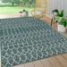 Ourika Moroccan Geometric Textured Weave Teal/Gray 8 ft. x 10 ft. Indoor/Outdoor Area Rug