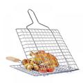 Portable Stainless Steel BBQ Barbecue Grilling Basket for Fish Vegetables Steak Shrimp Chops and Many Other Food .Great and Useful BBQ Tool