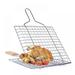 Portable Stainless Steel BBQ Barbecue Grilling Basket for Fish Vegetables Steak Shrimp Chops and Many Other Food .Great and Useful BBQ Tool