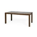 GDF Studio Malaysha Outdoor Rustic Acacia Wood Dining Table Dark Brown