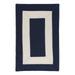 Colonial Mills 4 x 6 Navy Blue and White Hand Braided Rectangular Area Throw Rug Runner