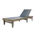 GDF Studio Della Outdoor Mesh and Acacia Wood Armless Adjustable Chaise Lounge Gray and Dark Gray