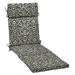 Arden Selections Outdoor Chaise Lounge Cushion 72 x 21 Black Aurora Damask