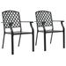 Stackable Patio Chairs 2 pcs Steel Black