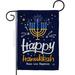 Happy Hanukkah Garden Flag Winter 13 X18.5 Double-Sided Decorative Vertical Flags House Decoration Small Banner Yard Gift