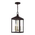 Livex Lighting - Nyack - 3 Light Outdoor Pendant Lantern in Mid Century Modern