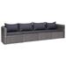 Dcenta 4 Piece Garden Sofa Set 2 Corner and 2 Middle Sofas with Cushion Gray Poly Rattan Sectional Outdoor Furniture Set for Patio Garden Backyard Terrace