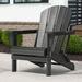 Westin Outdoor Braxton Folding HDPE Plastic Adirondack Chair - Black