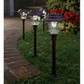 Plow & Hearth Super-Bright Solar LED Path Lights Set of 4 - Black