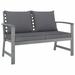 Anself Garden Bench with Dark Gray Cushion Acacia Wood Patio Porch Chair Padded Seat Wooden Outdoor Bench for Backyard Balcony Park Lawn Furniture 47.2 x 23.8 x 31.9 Inches (W x D x H)