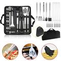 20Pcs BBQ Grilling Tools Set Stainless Steel Spatula Fork Basting Brush & Tongs Best for Barbecue & Grill