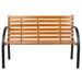 49 Garden Bench Outdoor Patio Park Chair Hardwood Slats Cast Iron Frame Seat D