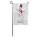 LADDKE Red Snow Snowman on Holiday Christmas Hat Cartoon White Winter Garden Flag Decorative Flag House Banner 28x40 inch