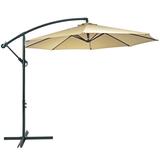 Sunnydaze 10 Offset Patio Umbrella with Cantilever and Cross Base - Beige
