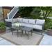 Donglin Outdoor Patio Furniture Sutton Creek 7-Piece Steel Sectional Sofa PE Wicker Rattan Set Gray