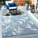 SAFAVIEH Courtyard Colton Floral Indoor/Outdoor Area Rug 6 7 x 9 6 Navy/Blue