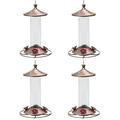 Perky-Pet 710B Elegant Copper Glass Hummingbird Feeder - 12 oz Pack of 4