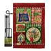 Breeze Decor BD-XM-GS-114162-IP-BO-D-US18-AM 13 x 18.5 in. Happy Holiday Gingerbread Winter Christmas Impressions Decorative Vertical Double Sided Garden Flag Set with Banner Pole