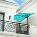 WestinTrends Lanai 9 Ft Outdoor Patio Half Umbrella Small Grill Deck Porch Balcony Shade Umbrella with Crank Turquoise