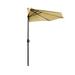 WestinTrends Lanai 9 Ft Outdoor Patio Half Umbrella Small Grill Deck Porch Balcony Shade Umbrella with Crank Beige