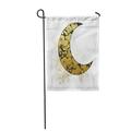 LADDKE Abstract Moon Floral in Boho Black Bohemian Crescent Delicate Garden Flag Decorative Flag House Banner 28x40 inch