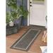 Unique Loom Soft Border Outdoor Border Runner Rug 2 0 x 8 0 Black