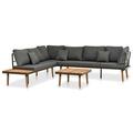vidaXL 4 Piece Garden Lounge Set with Cushions Solid Acacia Wood 46465