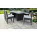 TK Classics Belle Wicker 7 Piece Patio Dining Set with Armless Chairs